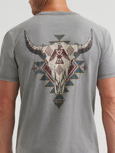Wrangler Men's Southwest Steer Skull Heather Grey Graphic T-Shirt
