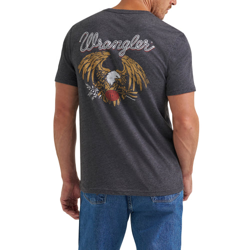 Pard's Western Shop Wrangler Men's Flying Eagle Heather Black Graphic T-Shirt