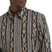 Wrangler Men's Checotah Black Vertical Print Western Snap Shirt