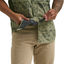 Wrangler Men's Olive Southwest Buffalo Print Short Sleeve Western Performance Snap Shirt