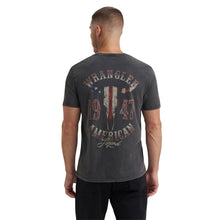 Pard's Western Shop Wrangler Men's Wrangler American 1947 Stars & Stripes Steer Skull Black T-Shirt