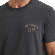 Wrangler Men's Wrangler American 1947 Stars & Stripes Steer Skull Black T-Shirt