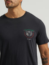 Wrangler Men's "Vivan Los Vaqueros" Steer Skull Black Graphic T-Shirt