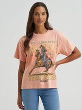 Wrangler Women's "Be Ready For The Ride" Peach Retro Graphic T-Shirt