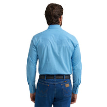 Wrangler Men's Blue Check Wrinkle Resist Snap Western Shirt