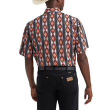 Wrangler Men's Checotah Red/Black Aztec Print Short Sleeve Western Snap Shirt