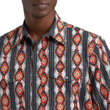 Wrangler Men's Checotah Red/Black Aztec Print Short Sleeve Western Snap Shirt