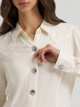 Wrangler Women's Off White Conch Button Blouse