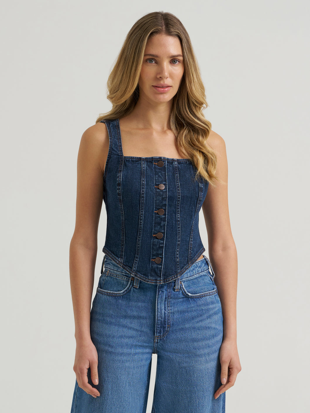 Pard's Western Shop Wrangler Women's Dark Denim Bustier Vest