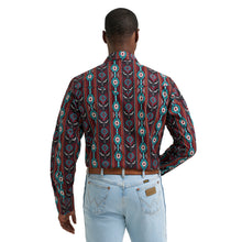 Wrangler Men's Checotah Burgundy Southwest Print Western Snap Shirt