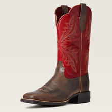 Pard's Western Shop Ariat Women's Brown West Bound Broad Square Toe Western Boots with Red Tops