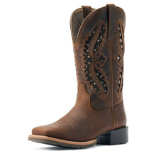 Women's Ariat Distressed Tan Square Toe Hybrid Rancher VentTek 360 Western Boots