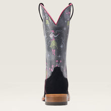 Ariat Ladies Black Roughout Frontier Western Square Toe Boots with Fun Aloha Print Tops