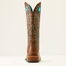 Ariat Ladies Brown Futurity Boon Square Toe Western Boots with Turquoise Stitched Tops