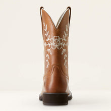 Ariat Women's Brown Flora Broad Square Toe Western Boots with Floral Emboidery