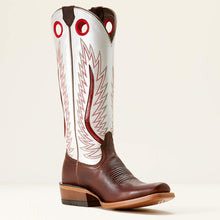 Ariat Women's Rich Java Futurity Fort Worth Blunt Toe Western Boots with Pearly White Tops