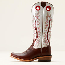 Ariat Women's Rich Java Futurity Fort Worth Blunt Toe Western Boots with Pearly White Tops