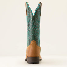 Ariat Women's Acorn Roughout Hybrid Ranch Time Broad Square Toe Western Boots with Deep Teal Tops