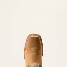Ariat Women's Acorn Roughout Hybrid Ranch Time Broad Square Toe Western Boots with Deep Teal Tops