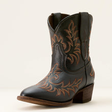 Pard's Western Shop Ariat Women's Black Carlin J-Toe Western Bootie with All-over Fancy Stitching