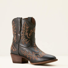 Ariat Women's Black Carlin J-Toe Western Bootie with All-over Fancy Stitching