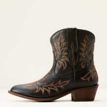 Ariat Women's Black Carlin J-Toe Western Bootie with All-over Fancy Stitching