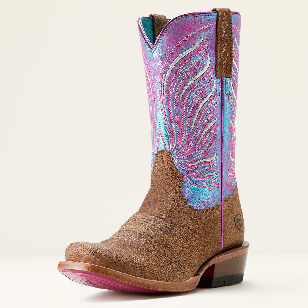 Ariat Women's Brown Futurity Dash Blunt Toe Western Boots with Iridesc Pard's Western Shop Ariat Women's Brown Futurity Dash Blunt Toe Western Boots with Iridesc Pard's Western Shop