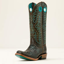 Pard's Western Shop Ariat Women's Brown Croc Print Futurity Boon Blunt Toe Western Boots