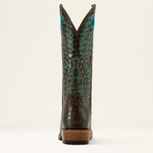 Ariat Women's Brown Croc Print Futurity Boon Blunt Toe Western Boots
