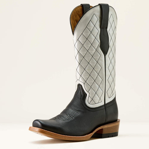 Pard's Western Shop Ariat Women's Black Futurity Denton Blunt Toe Western Boots with Bright Pearl Tops