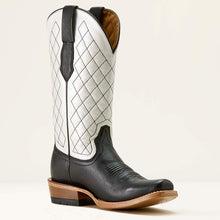 Ariat Women's Black Futurity Denton Blunt Toe Western Boots with Bright Pearl Tops