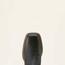 Ariat Women's Black Deertan Round Up Filly Broad Square Toe Western Boots with Dark Red Tops