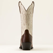 Ariat Women's Vintage Carmel Round Up Blunt Toe Western Boots with Distressed Ivory Tops