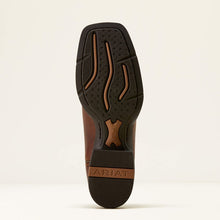 Ariat Women's Brown Round Up Holly Broad Square Toe Western Boots with Metallic Turquoise Tops