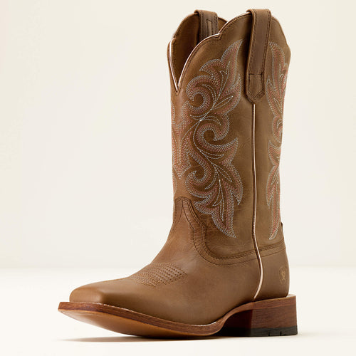 Pard's Western Shop Ariat Women's Natural Tan County Lane Broad Square Toe Western Boots