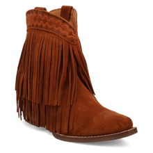 Pard's Western shop Dingo Women's Brown Suede Tapadero Snip Toe Bootie with Fringe