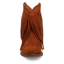 Dingo Women's Brown Suede Tapadero Snip Toe Bootie with Fringe