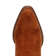 Dingo Women's Brown Suede Tapadero Snip Toe Bootie with Fringe