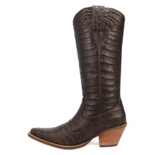 Dingo Women's Brown Croc Print Ozzie Snip Toe Boots