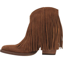 Dingo Women's Camel Fringed Tangles Leather Bootie