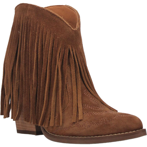 Pard's Western shop Dingo Women's Camel Fringed Tangles Leather Bootie
