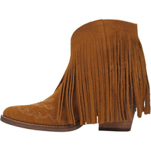 Dingo Women's Mustard Fringed Tangles Leather Bootie