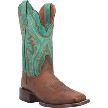 Pard's Western Shop Dan Post Women's Babbs Brown Broad Square Toe Boots with Turquoise Tops