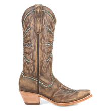 Dan Post Women's Honey Mesa Snip Toe Boots with Turquoise Inlay Stitching