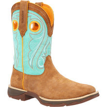 Pard's Western Shop Durango Women's Dusty Brown Lady Rebel Broad Square Toe Western Boots with Sky Blue Tops