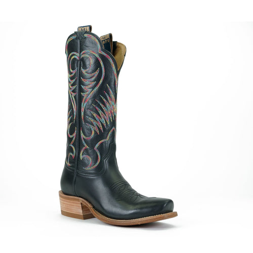 Pard's Western Shop Hyer Ladies Leawood Black Cowhide Cutter Toe Western Boots