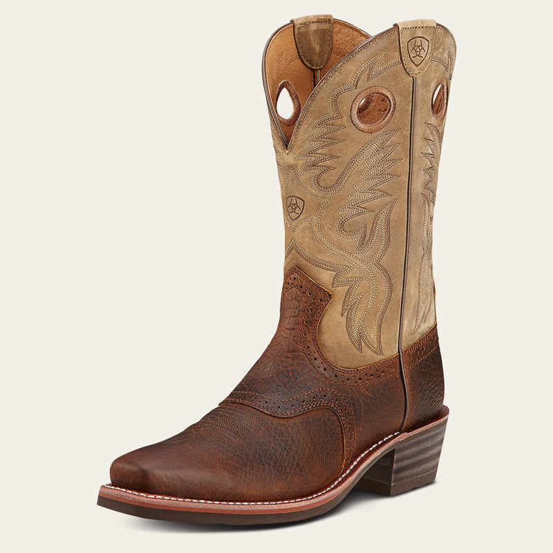 Ariat Brown Heritage Square Toe Roughstock Blunt Toe Western  display picture 1