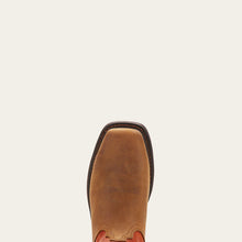 Ariat Men's Brown WorkHog Broad Square Steel Toe Work Boots with Orange Tops