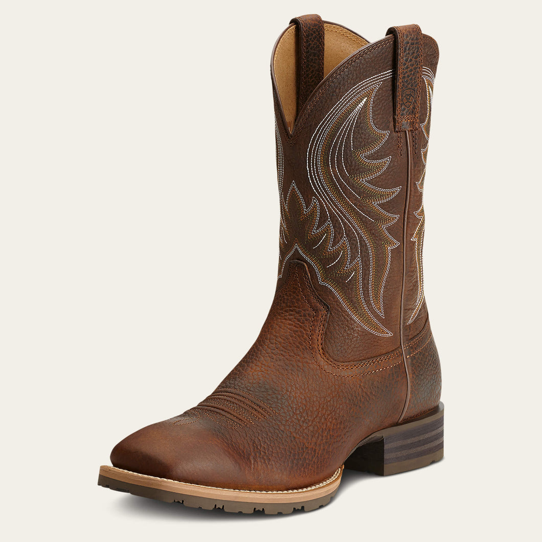 Pard's Western Shop Ariat Men's Brown Oiled Rowdy Hybrid Rancher Square Toe Western Boots
