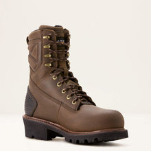 Ariat Men's Brown Powerline 8" 400G Waterproof 400g Round Composite Toe Lace Up Work Boot